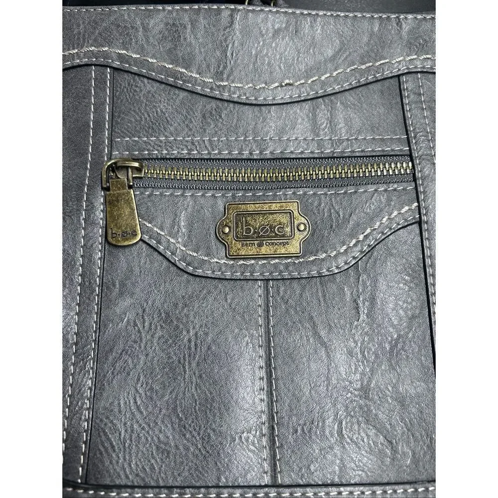 Born Concepts (BOC) Faux Leather Crossbody Bag in Gray Handbag - Picture 2 of 14